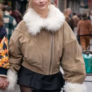 Emily in Paris S04 Camille Shearling Leather Jacket