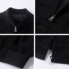 Emmalee Matte Black Suede Bomber Jacket Closeup
