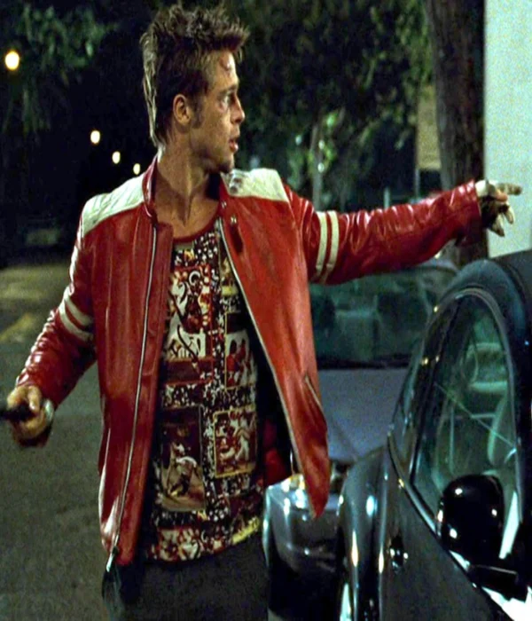 Fight Club Tyler Durden Red Leather Jacket