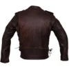 Finn Brown Double Rider Leather Jacket Back
