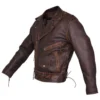 Finn Brown Double Rider Leather Jacket Side View