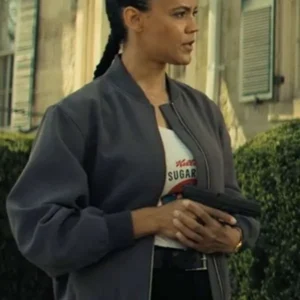Frances Neagley Reacher S03 Grey Bomber Jacket