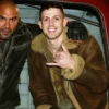George Somner Afterburn Shearling Leather Bomber Jacket Front