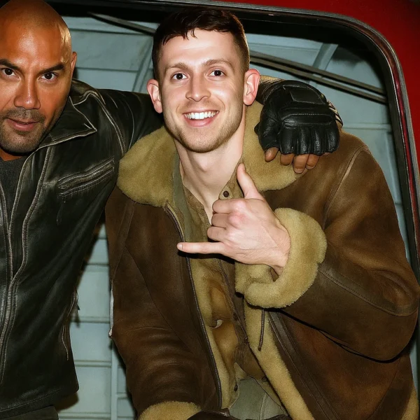 George Somner Afterburn Shearling Leather Bomber Jacket Front
