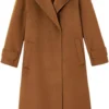 Gigi Long Casual Khaki Belted Wool Coat