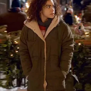 Ginny Miller Ginny and Georgia S03 Green Hooded Shearling Coat
