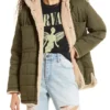 Ginny Miller Ginny and Georgia S03 Green Hooded Shearling Coat Front View