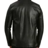 Gonzalo Black Leather Trucker Jacket Back