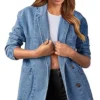 Halen Mid Length Blazer Style Denim Jacket