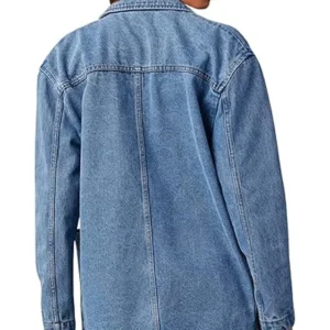 Halen Mid Length Blazer Style Denim Jacket Back
