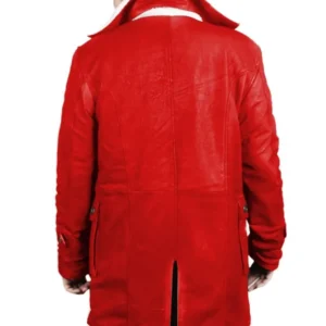 Haley distressed shearling leather overcoat back