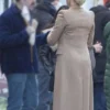 Hannah Waddingham Ted Lasso Brown Wool Coat back