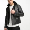 Hayden Black Shearling lined Double Rider Leather Jacket