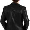 Haydn Black Leather Blazer Jacket Back