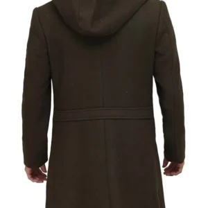 Holmes long Wool Coat for Mens Back