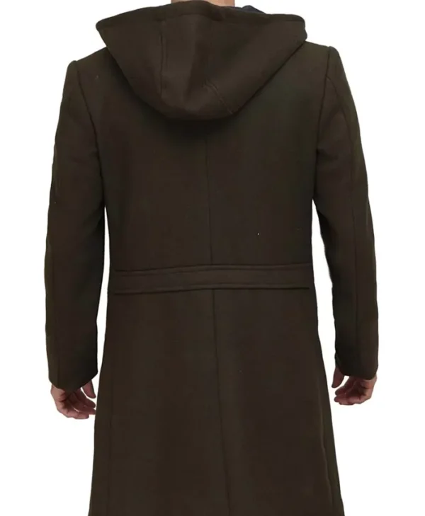 Holmes long Wool Coat for Mens Back