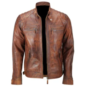Hunter Distressed Brown Leather Jacket