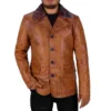 Itzel Distressed Double breasted Mens Leather Winter Coat