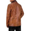 Itzel Distressed Double breasted Mens Leather Winter Coat Back