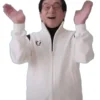 Jackie Chan Karate Kid Legends 2025 White Bomber Jacket Closeup