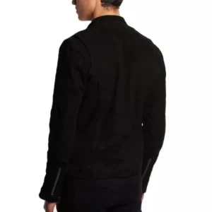Jacquelyn black suede leather jacket back