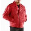 Jaliscia Quilted Crimson Leather Jacket
