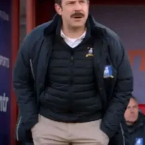 Jason Sudeikis Ted Lasso Black Parachute Jacket front