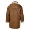 Jataryous hooded shearling leather overcoat back