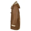 Jataryous hooded shearling leather overcoat sideview