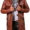 Jazmine shearling lined mens winter leather overcoat