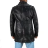 Joey Modern Fit Long Leather Car Coat Back
