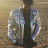 Juice Wrld on Drugs Silver Biker Leather Jacket
