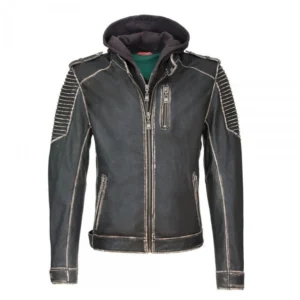 Juliana Black Distressed Halloween Leather Jacket