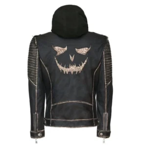 Juliana Black Distressed Halloween Leather Jacket Back