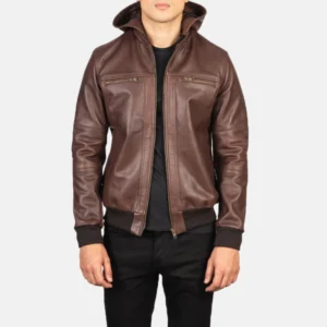 Julissa Brown Hooded Motorcycle Jacket