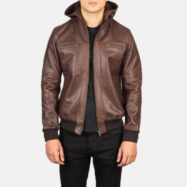 Julissa Brown Hooded Motorcycle Jacket