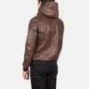 Julissa Brown Hooded Motorcycle Jacket Back