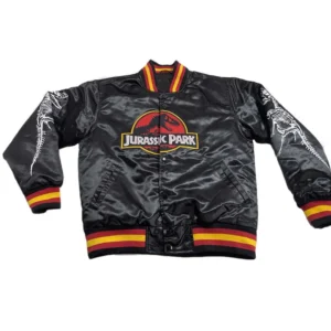 Jurassic Park Black Satin Bomber Jacket