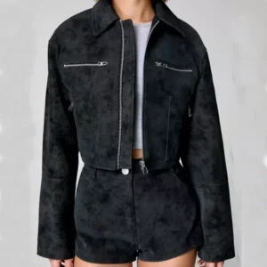 Kailiah Premium Black Suede Leather Jacket