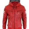 Kaiya Red Hooded Biker inspired Jacket