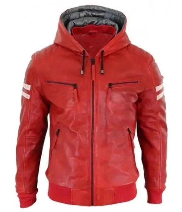 Kaiya Red Hooded Biker inspired Jacket