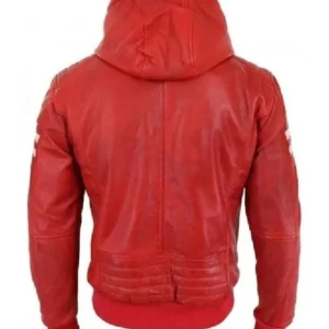 Kaiya Red Hooded Biker inspired Jacket Back