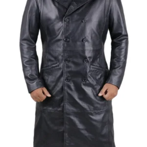 Kansas Classic Mens Winter Leather Chesterfield Coat