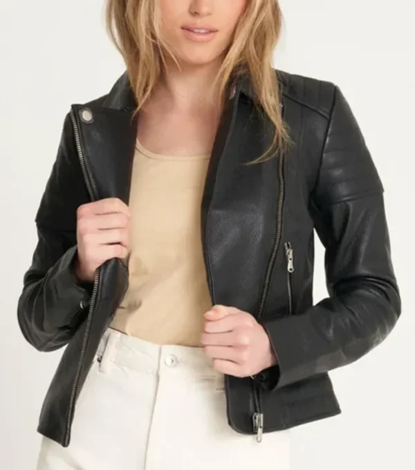 Karla Quilted Leather Moto Jacket