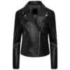 Karla Quilted Leather Moto Jacket Front View