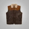 Katelyn Shearling Trimmed Leather Vest