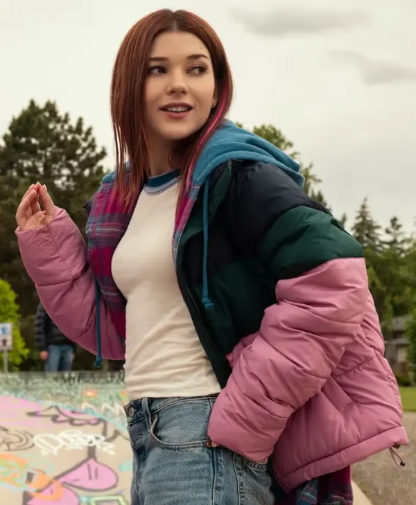 Katie Douglas Ginny and Georgia S03 Puffer Jacket Side View