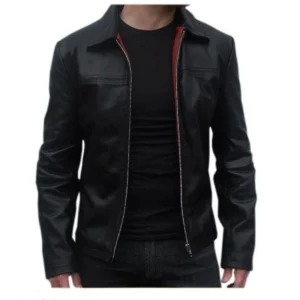 Keith Black Aviator Leather Jacket
