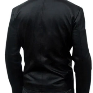 Keith Black Aviator Leather Jacket Back