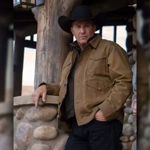 Kevin Costner Yellowstone John Dutton Brown Cotton Jacket